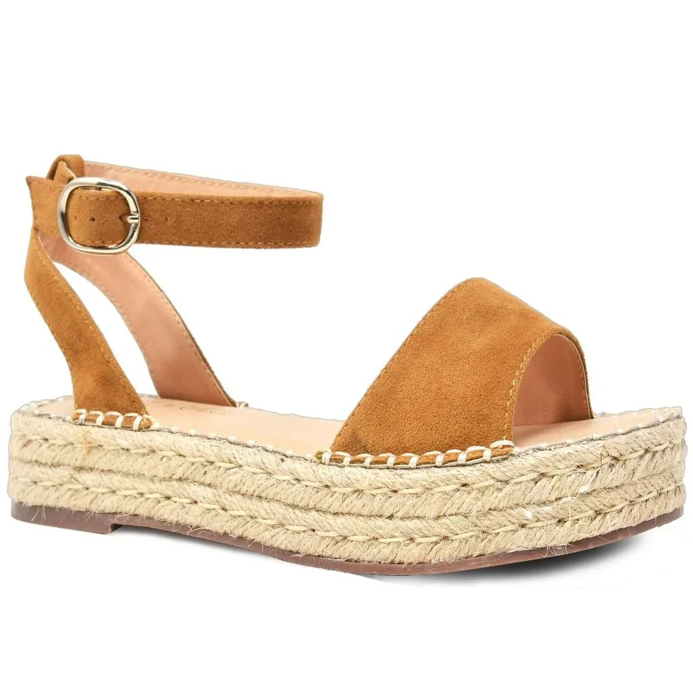 ESPADRILLE FLATS WITH ELASTIC STRAPS